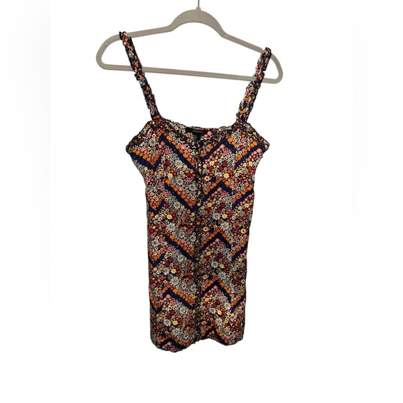 Forever 21 Floral Smocked Mini Dress Size Small - Picture 1 of 6